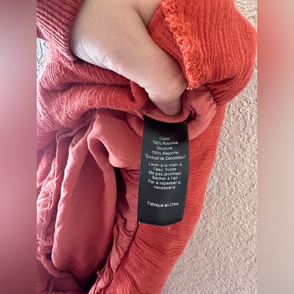 Lush Boutique Burnt Orange Bohemian Romper Crochet Lace Size Small - Picture 9 of 9